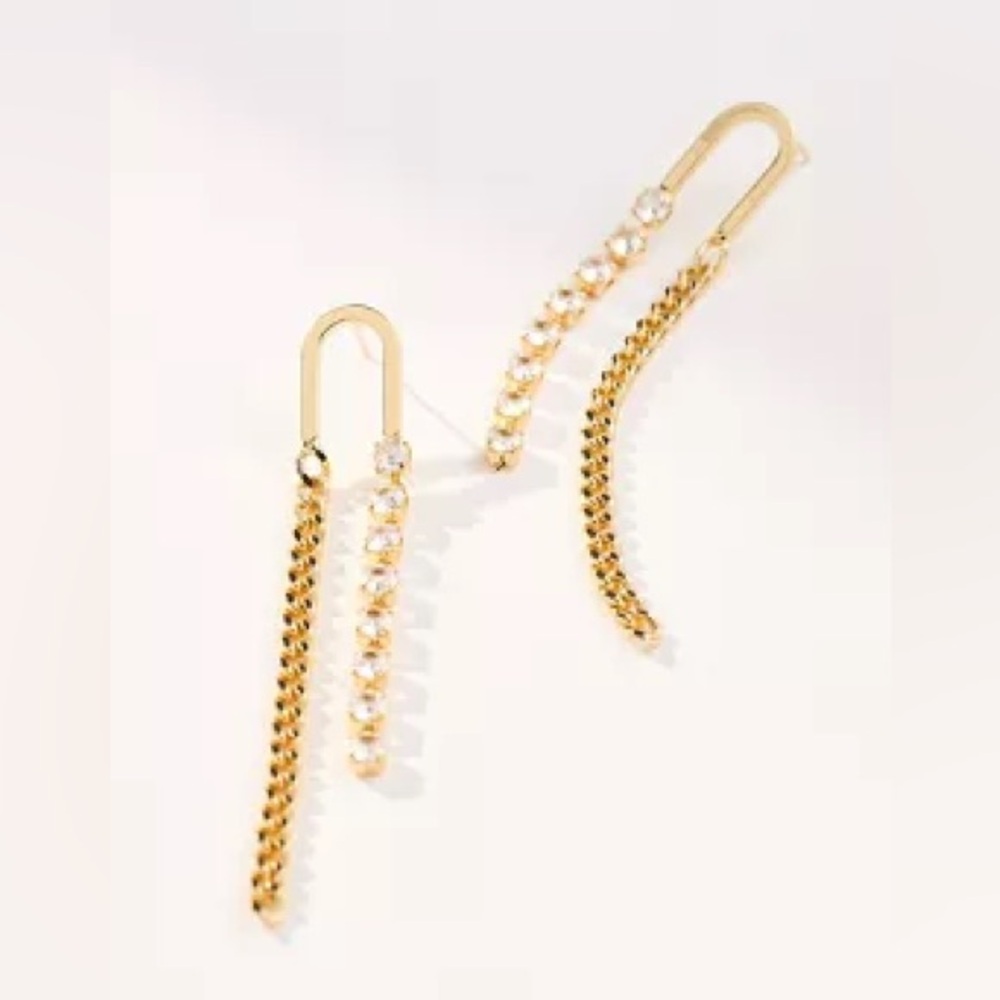 Anthropologie | U-SHAPED CRYSTAL DROP EARRINGS | NWT